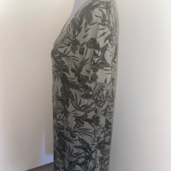 EUC Old Navy Forest Green Tropical Leaf Dress - Picture 2 of 4